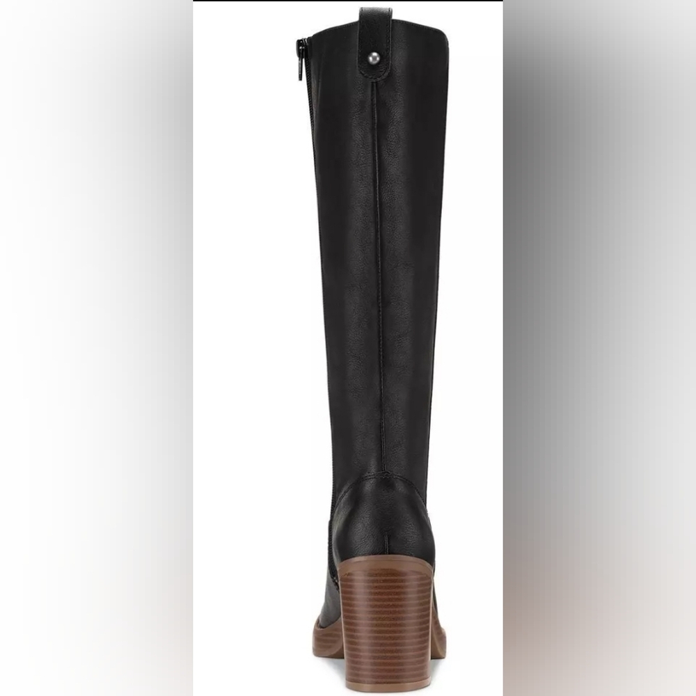 Sale❗NEW Sun + Stone Womens Aiimee Faux Leather Side Zip Knee-High Boots Shoes 8 - Picture 6 of 15